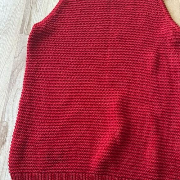 Ralph Lauren Womens Red Crew Neck Cotton Jumper Vest - Picture 3 of 4